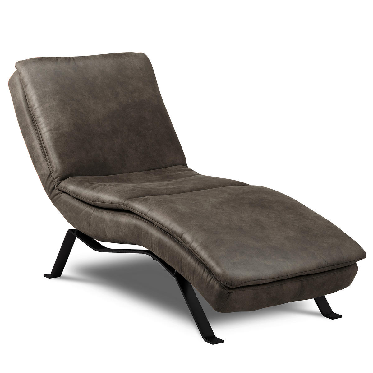 RELAXLIEGE Echtleder Fango  - Fango/Schwarz, Design, Leder/Metall (65/95/171cm) - Celina Home