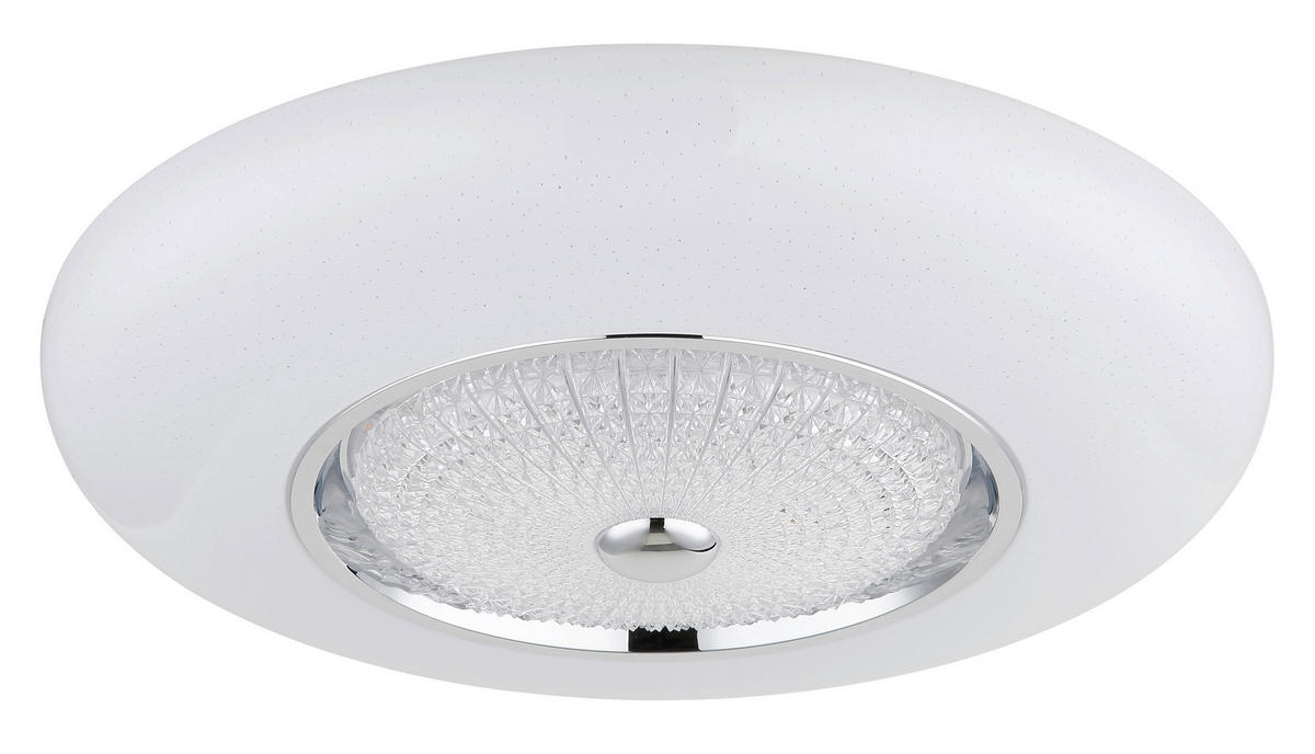 LED-DECKENLEUCHTE 59/12 cm   - Klar/Chromfarben, Design, Kunststoff/Metall (59/12cm) - Globo