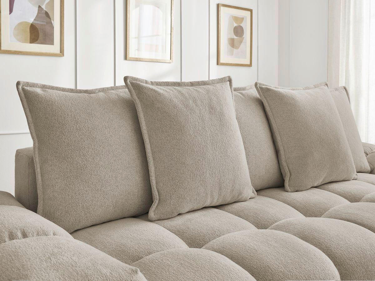 SCHLAFSOFA EVEREST  mit Armteil links, Armteil rechts Flachgewebe Taupe  - Taupe/Schwarz, MODERN, Kunststoff/Textil (278/115/90cm) - Livetastic