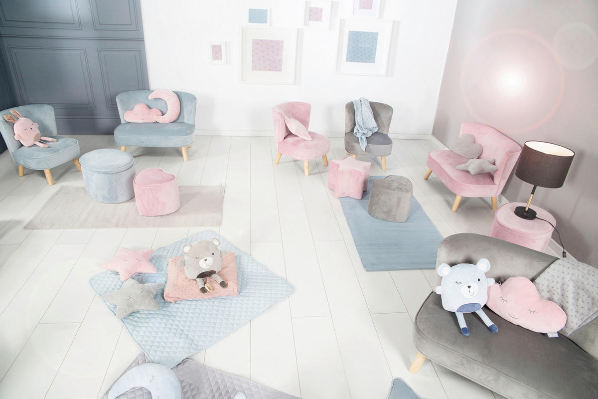KINDERSOFA - Hellblau, Basics, Textil (70/50/48cm) - Roba