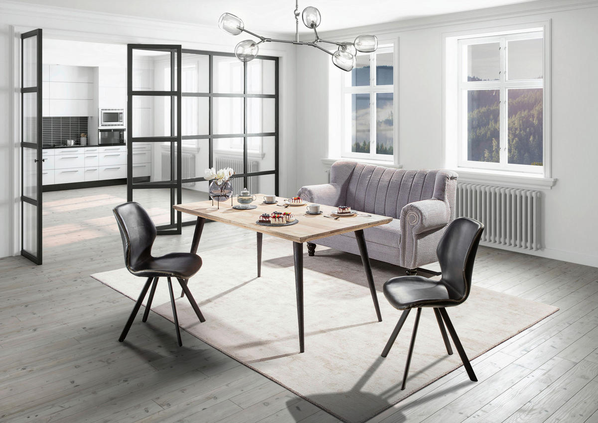 2-SITZER-SOFA Cord Hellgrau  - Dunkelbraun/Hellgrau, Design, Holz/Textil (168/96/75cm)