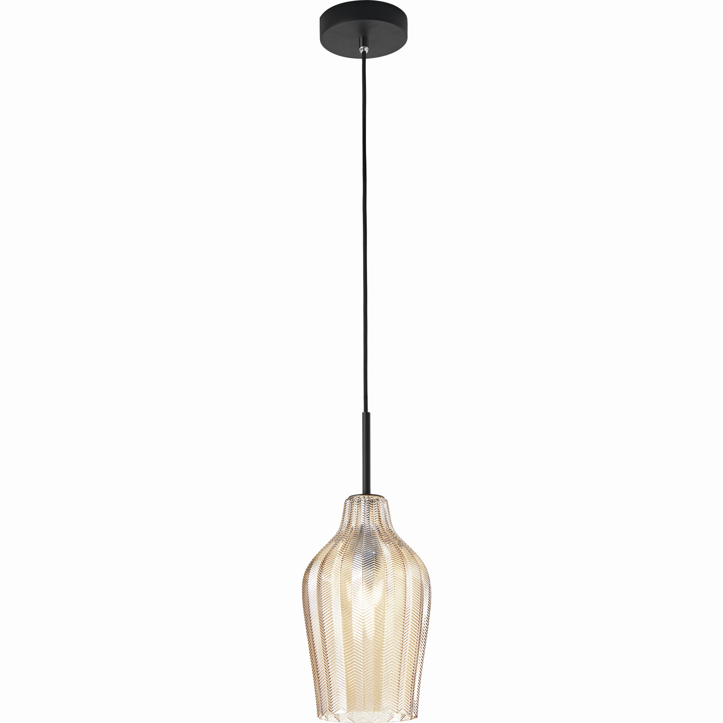 PENDELLEUCHTE Stintino 18/200 cm   - Schwarz, Design, Glas/Metall (18/200cm) - Fabas Luce
