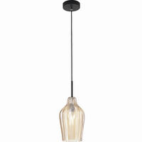PENDELLEUCHTE Stintino 18/200 cm   - Schwarz, Design, Glas/Metall (18/200cm) - Fabas Luce