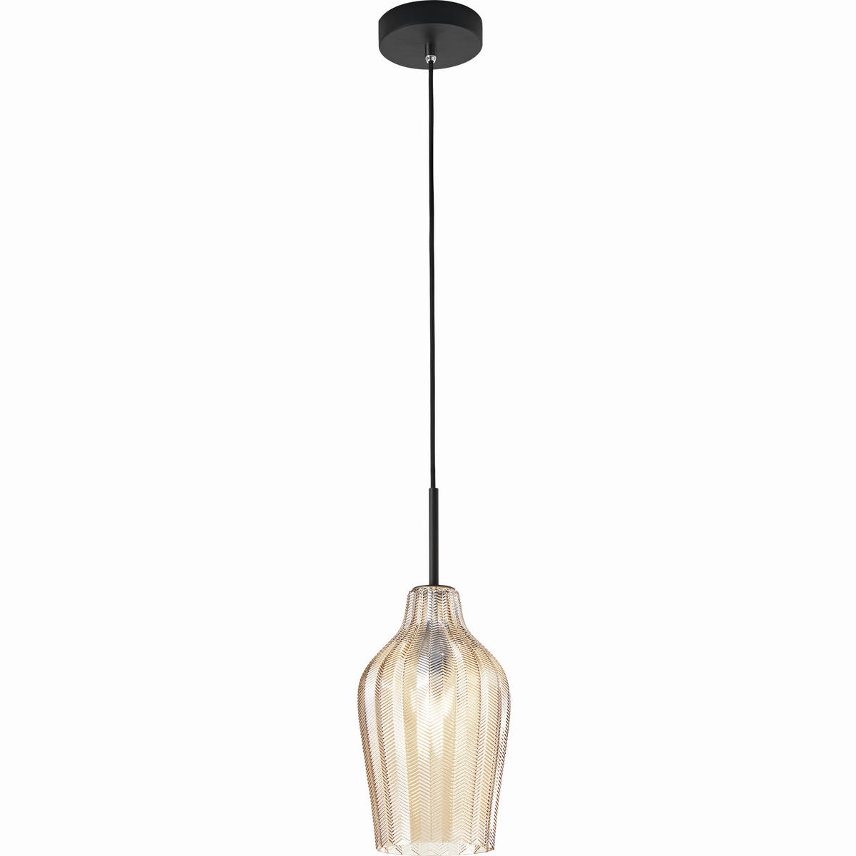 PENDELLEUCHTE Stintino 18/200 cm   - Schwarz, Design, Glas/Metall (18/200cm) - Fabas Luce