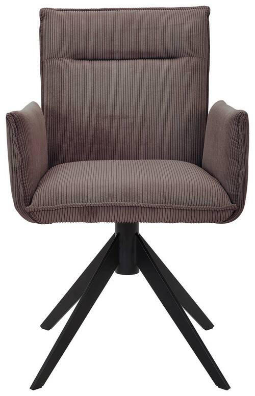 ARMLEHNSTUHL  in Eisen Cord  - Taupe/Schwarz, Design, Textil/Metall (59/87/62cm) - Johann Jakob