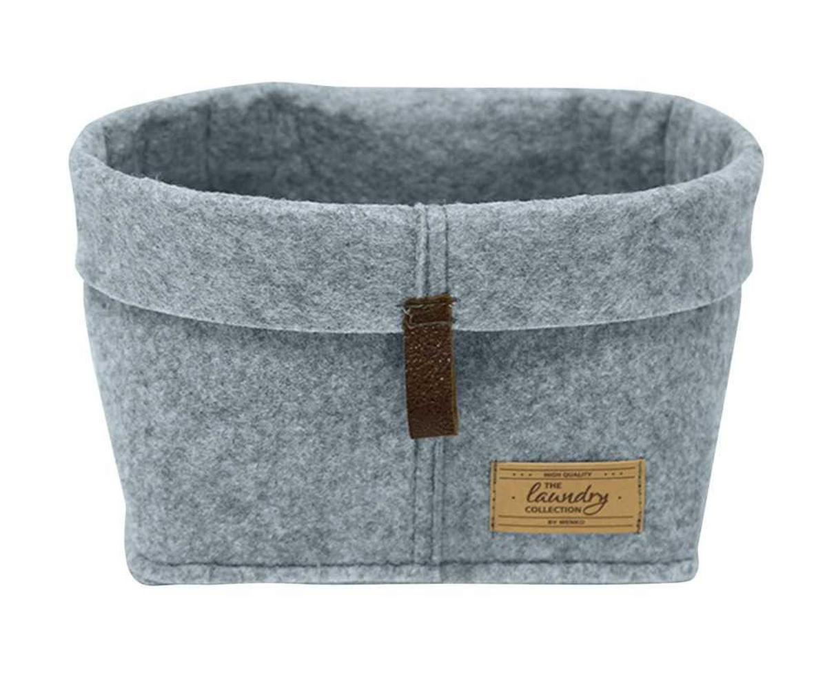 AUFBEWAHRUNGSKÖRBCHEN  - Dunkelbraun/Grau, KONVENTIONELL, Textil (14/16/16cm) - Wenko