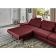 ECKSOFA  in Echtleder Rot  176/334 cm  - Rot/Schwarz, Design, Leder/Metall (176/334cm) - Dieter Knoll