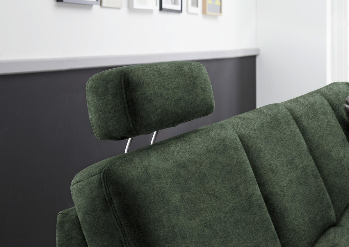 WOHNLANDSCHAFT in Velours Grün  - Eichefarben/Grün, Konventionell, Holz/Textil (235/316/167cm) - Beldomo System