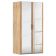 DREHTÜRENSCHRANK  in Sonoma Eiche  - Silberfarben/Sonoma Eiche, Design, Glas/Holzwerkstoff (101/197/60cm) - Novel