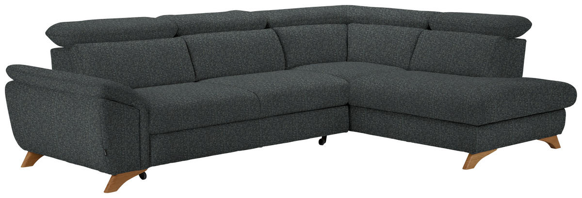 ECKSOFA MERCURY Grau Chenille  - Eichefarben/Grau, MODERN, Holz/Textil (287/212cm) - Valnatura