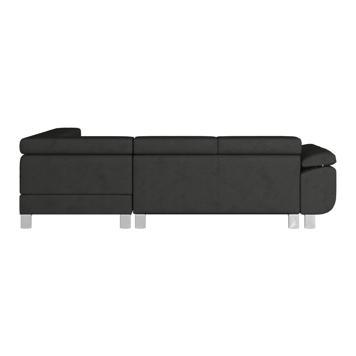HÖRNSOFFA i dräll svart  - svart, Modern, metall/textil (270/230cm) - MID.YOU