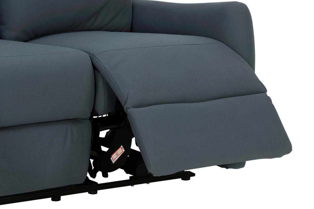 SITZGARNITUR Mikrofaser Dunkelblau  - Schwarz/Dunkelblau, KONVENTIONELL, Textil/Metall - Livetastic
