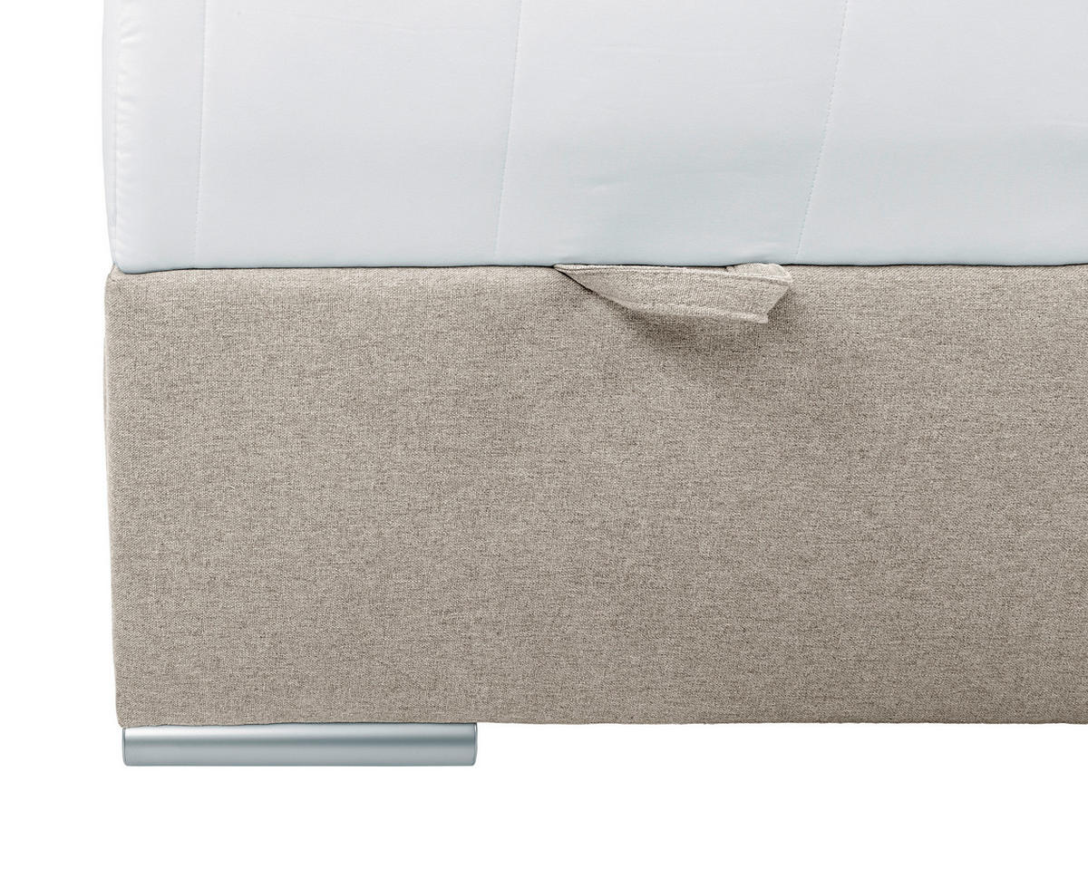 BOXBETT 90/200 cm  in Sandfarben  - Sandfarben/Chromfarben, Konventionell, Kunststoff/Textil (90/200cm) - Carryhome