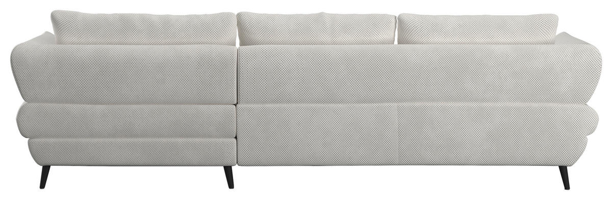ECKSOFA in Velours Creme  - Creme/Schwarz, Design, Textil/Metall (281/181cm) - Livetastic