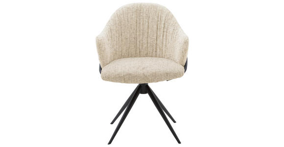 ARMLEHNSTUHL  in beflockt  - Anthrazit/Beige, Design, Textil/Metall (57/84/44,5cm) - Belluti