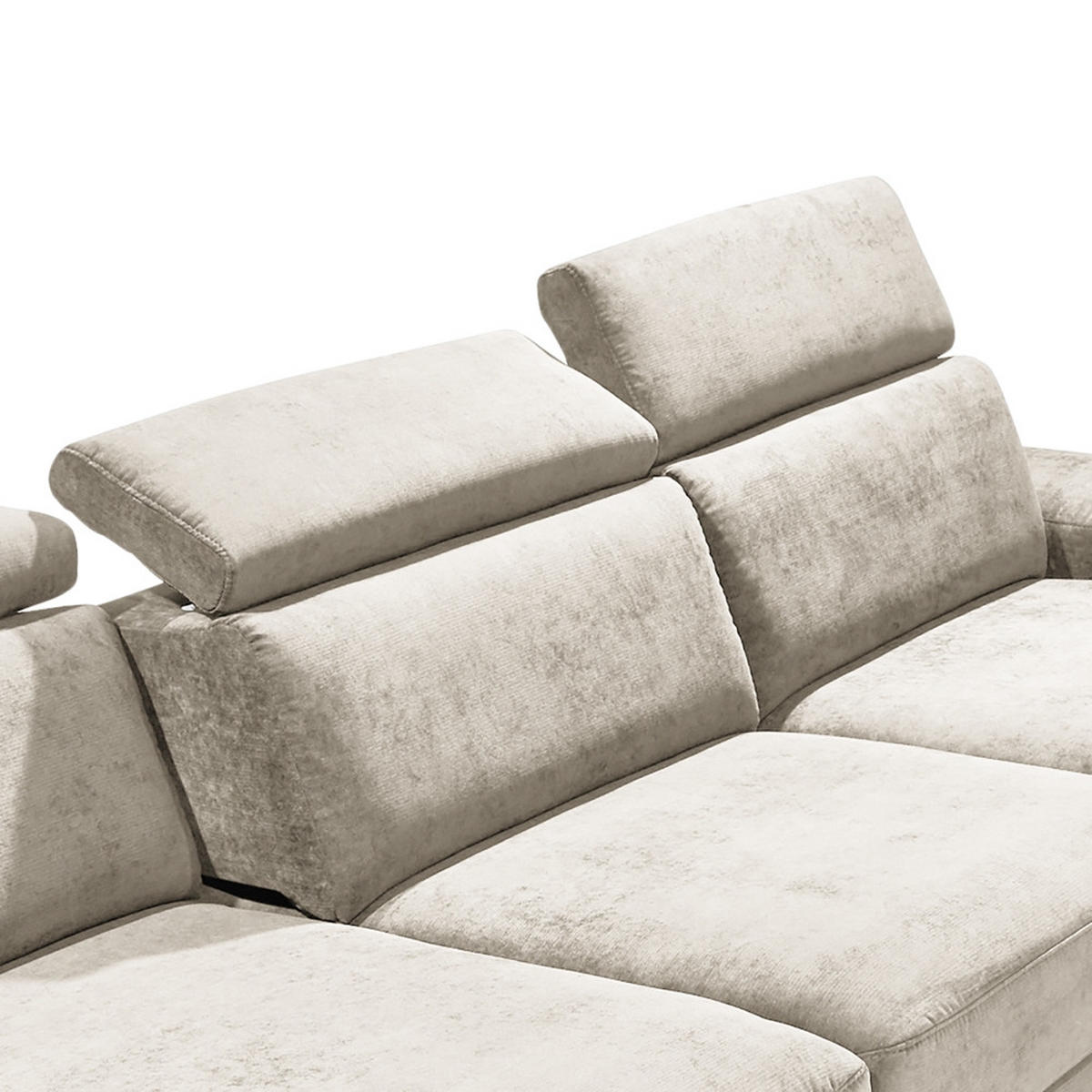 ECKSOFA in Webstoff Greige  - Greige/Silberfarben, Konventionell, Textil/Metall (182/82/260cm) - Trendmanufaktur