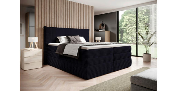 BOXSPRINGBETT 180/200 cm  in Schwarz  - Schwarz, Design, Kunststoff/Textil (180/200cm) - Esposa