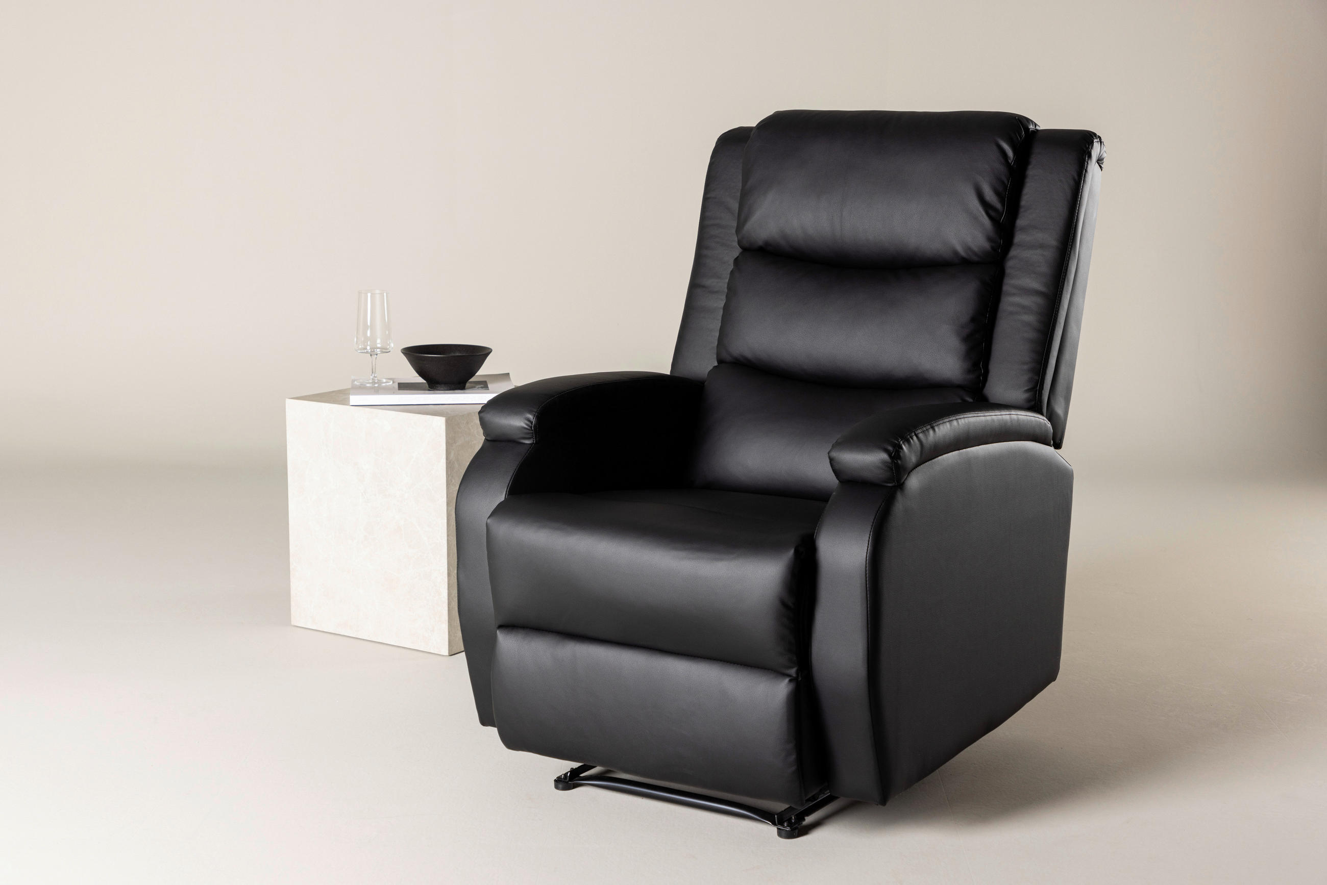 FERNSEHSESSEL Schwarz  - Schwarz, Basics, Textil/Metall (74/103/92cm) - Livetastic