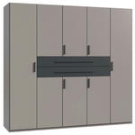 KLEIDERSCHRANK  in Graphitfarben, Grau, Sahara  - Graphitfarben/Grau, Design, Holzwerkstoff (225/208/65cm) - Carryhome