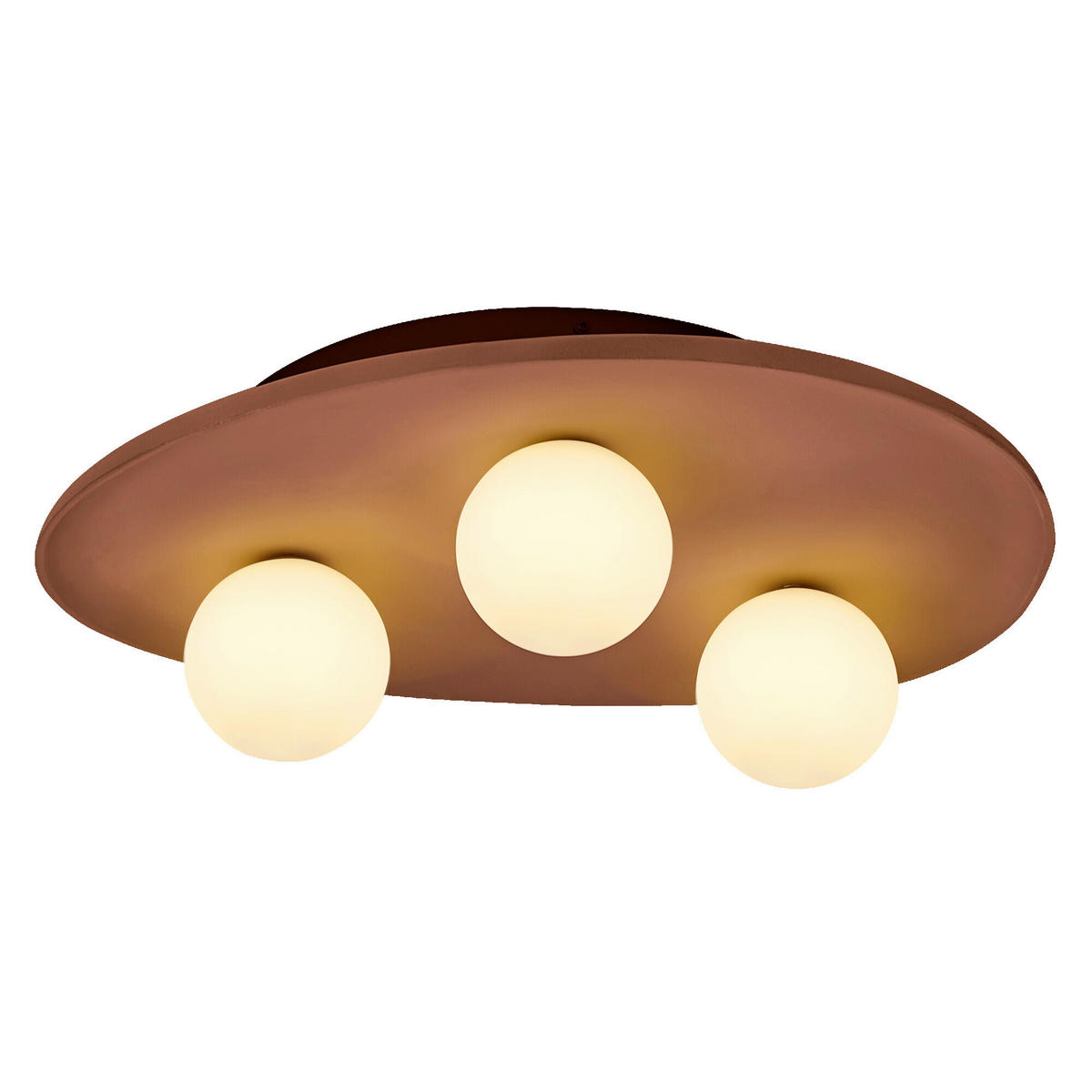DECKENLEUCHTE    50/38,5/15,5 cm  - Braun, Basics, Glas/Keramik (50/38,5/15,5cm) - Osram