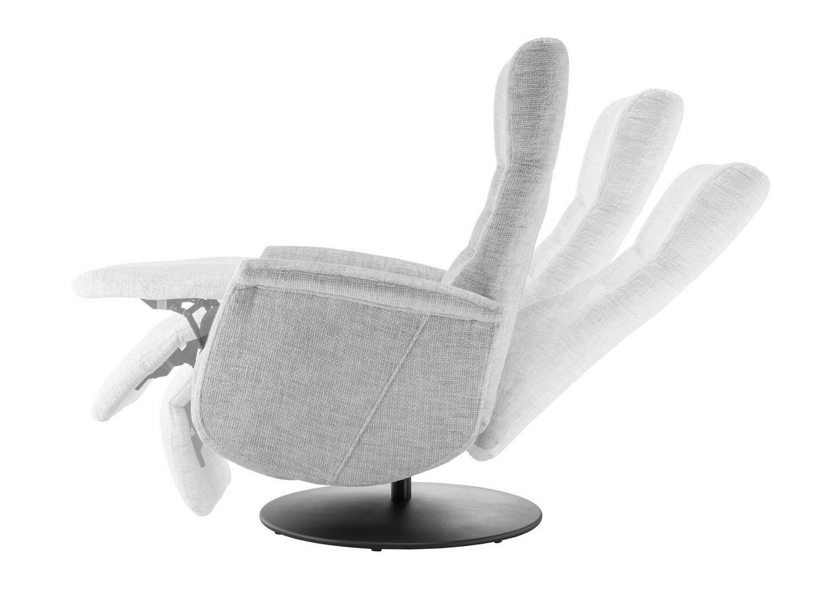 RELAXSESSEL LATINA Kopfteilverstellung, Fußteilverstellung, Rücken echt    - Anthrazit/Schwarz, MODERN, Textil/Metall (72/118/85-165cm) - Livetastic
