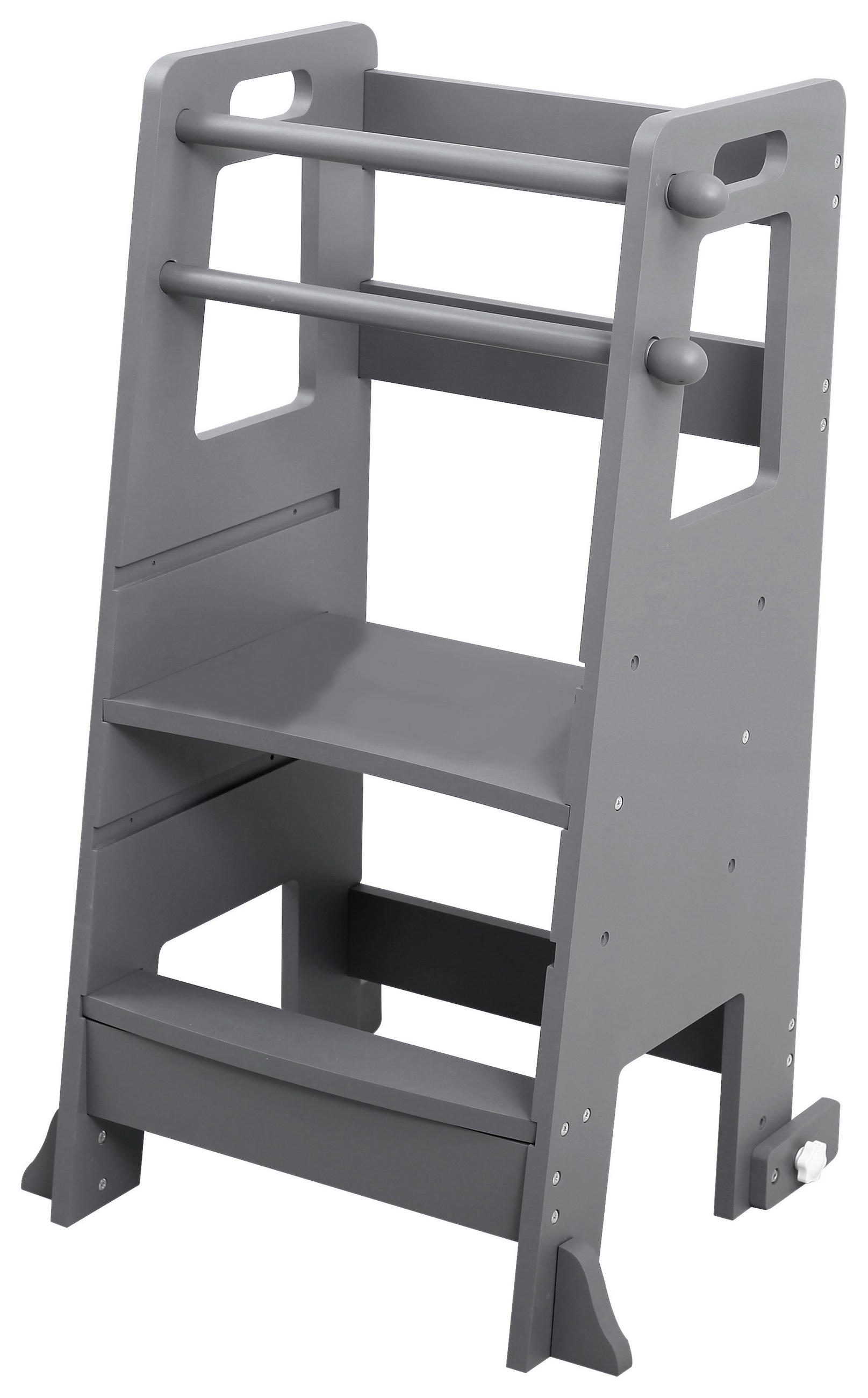 UČIACA VEŽA PRE DETI sivá - sivá, Basics, drevo/kompozitné drevo (56/47/91cm) - Jimmylee