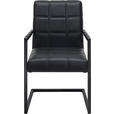 ARMLEHNSTUHL  in Eisen Lederlook  - Schwarz, Trend, Textil/Metall (55/92/63cm) - Ambia Home