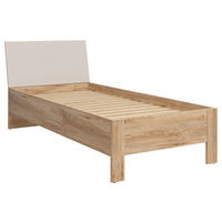 BETT 90/200 cm,  in Eichefarben, Kaschmir,  - Kaschmir/Eichefarben, Basics (90/200cm) - Milino