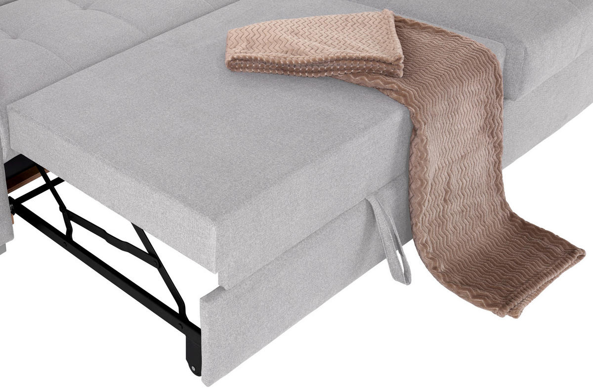 HÖRNSOFFA i velour silver  - silver, Design, trä/textil (292/183cm) - Livetastic