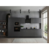 MODULKÖK 340 cm   i grå  - silver/grå, Design, metall/trämaterial (340cm) - Respekta
