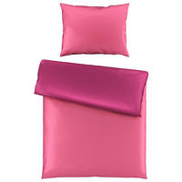 WENDEBETTWÄSCHE Uni Satin Satin 140/200 cm  - Pink/Beere, Basics, Textil (140/200cm) - Novel