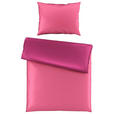 WENDEBETTWÄSCHE Uni Satin Satin 140/220 cm  - Pink/Beere, Basics, Textil (140/220cm) - Novel