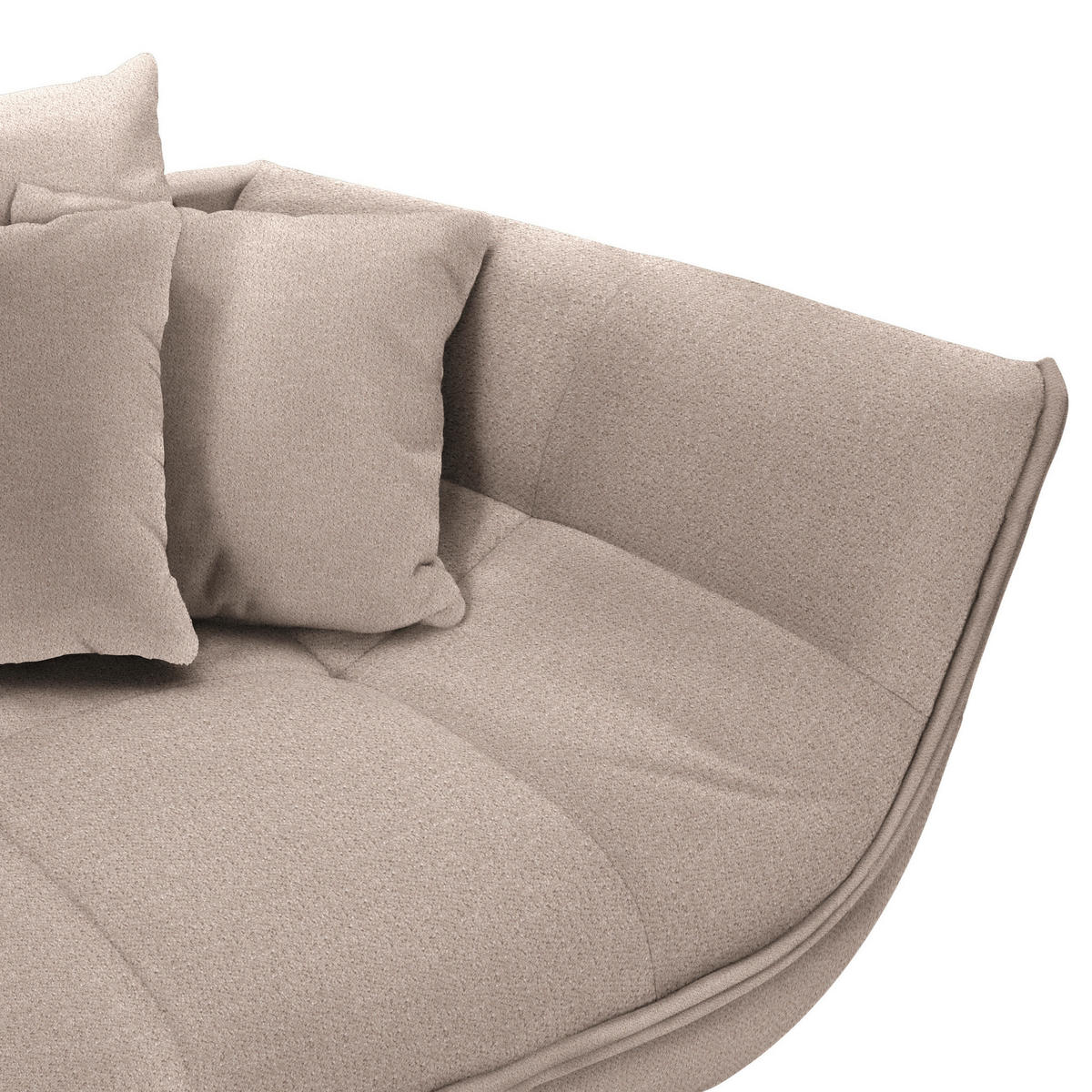 BIGSOFA Flachgewebe Hellbraun  - Hellbraun/Schwarz, Design, Textil/Metall (275/80/123cm) - Lomoco