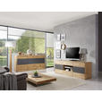 SIDEBOARD  in 177/89/42 cm  - Eichefarben/Anthrazit, Design, Glas/Holz (177/89/42cm) - Waldwelt
