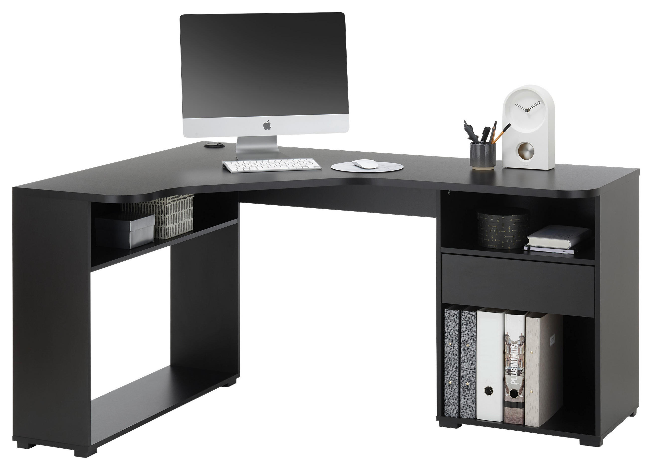 HERNÍ STŮL, černá, 110/150/74/50 cm - černá, Design, kompozitní dřevo (110/150/74/50cm) - MID.YOU