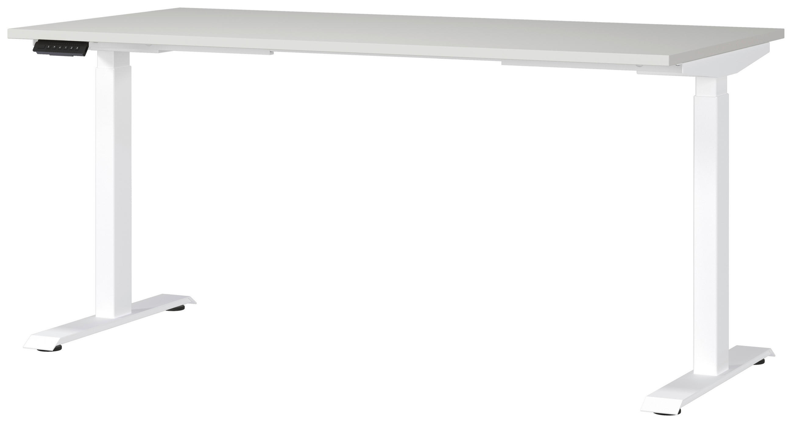 SCHREIBTISCH 160/80/72-118 cm  in Weiss, Hellgrau  - Weiss/Hellgrau, Modern, Holzwerkstoff/Metall (160/80/72-118cm) - Novel