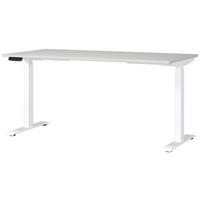 SCHREIBTISCH 160/80/72-118 cm  in Weiss, Hellgrau  - gris clair/blanc, Modern, métal/matériau de bois (160/80/72-118cm) - Novel