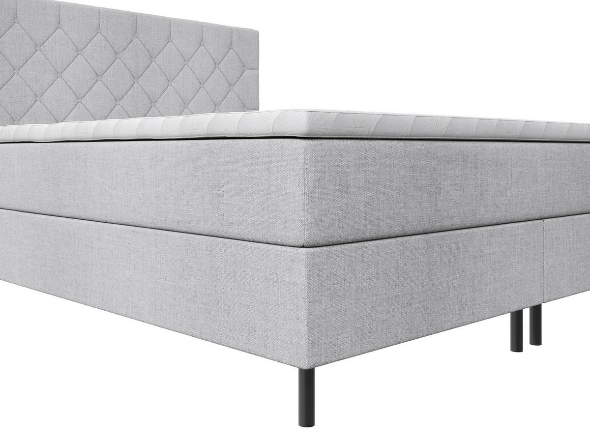 BOXSPRINGBETT 160/200 cm,  in Grau, Matratze, Topper, H2 + H2 = mittel  - Schwarz/Grau, KONVENTIONELL, Textil/Metall (160/200cm) - Chameo