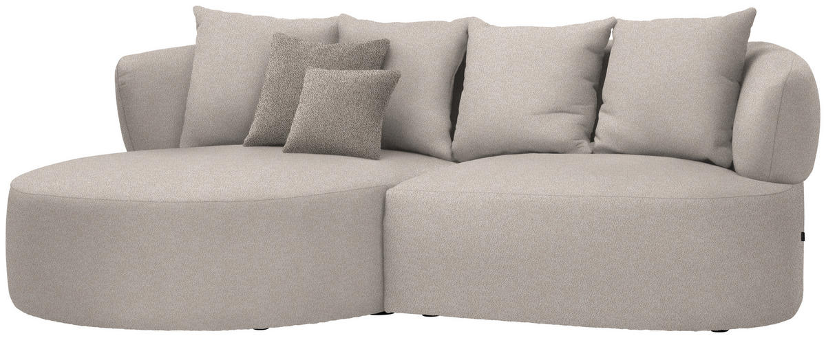 ECKSOFA  in Plüsch Greige  166/235 cm  - Greige/Graubraun, MODERN, Kunststoff/Textil (166/235cm) - Hom`in
