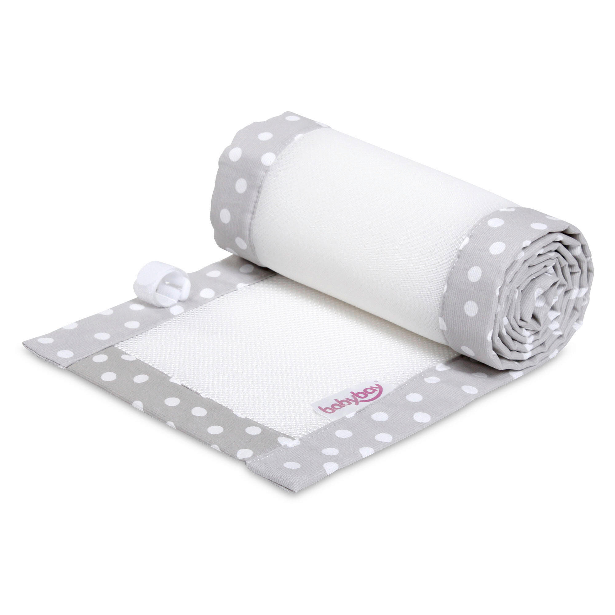 NESTCHEN babybay Nestchen 3D Mesh  - Hellgrau, Basics, Naturmaterialien (168/24/2cm) - Tobi