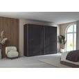 SCHWEBETÜRENSCHRANK 271/223/68 cm 2-türig Graphitfarben, Schwarz  - Alufarben/Graphitfarben, Design, Glas/Holzwerkstoff (271/223/68cm) - Xora