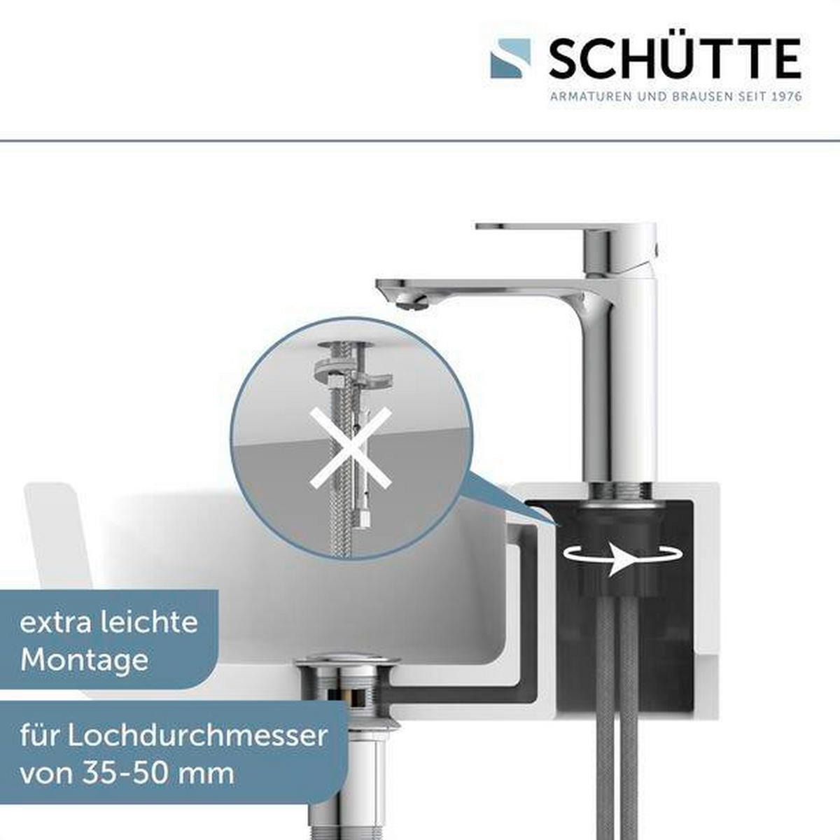 WASCHTISCHARMATUR 32310  - Chromfarben, Metall (4,5/14,5/16cm) - Schütte