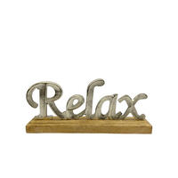 DEKORAČNÉ PÍSMO - prírodná farba/strieborná, Basics, kov/drevo (27,5/5/12,5cm) - Ambia Home