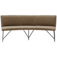 SITZBANK 201/86/64 cm Echtleder Mokka Metall  - Anthrazit/Mokka, Design, Leder/Metall (201/86/64cm) - Valnatura