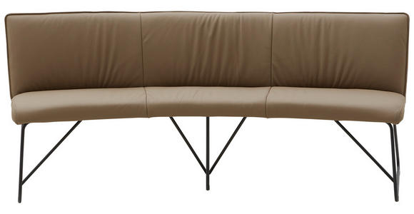 SITZBANK 212/88/81 cm Echtleder Mokka Metall - Anthrazit/Mokka, Design, Leder/Metall (212/88/81cm) - Valnatura