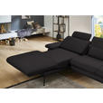 ECKSOFA in Echtleder Dunkelbraun  180/310 cm  - Dunkelbraun/Schwarz, Design, Leder/Metall (180/310cm) - Dieter Knoll