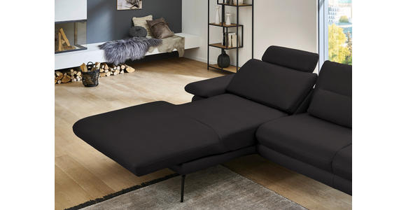 ECKSOFA in Echtleder Dunkelbraun 180/310 cm - Dunkelbraun/Schwarz, Design, Leder/Metall (180/310cm) - Dieter Knoll