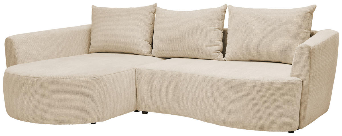 ECKSOFA in Chenille Greige  - Greige/Schwarz, MODERN, Kunststoff/Textil (179/287cm) - Carryhome