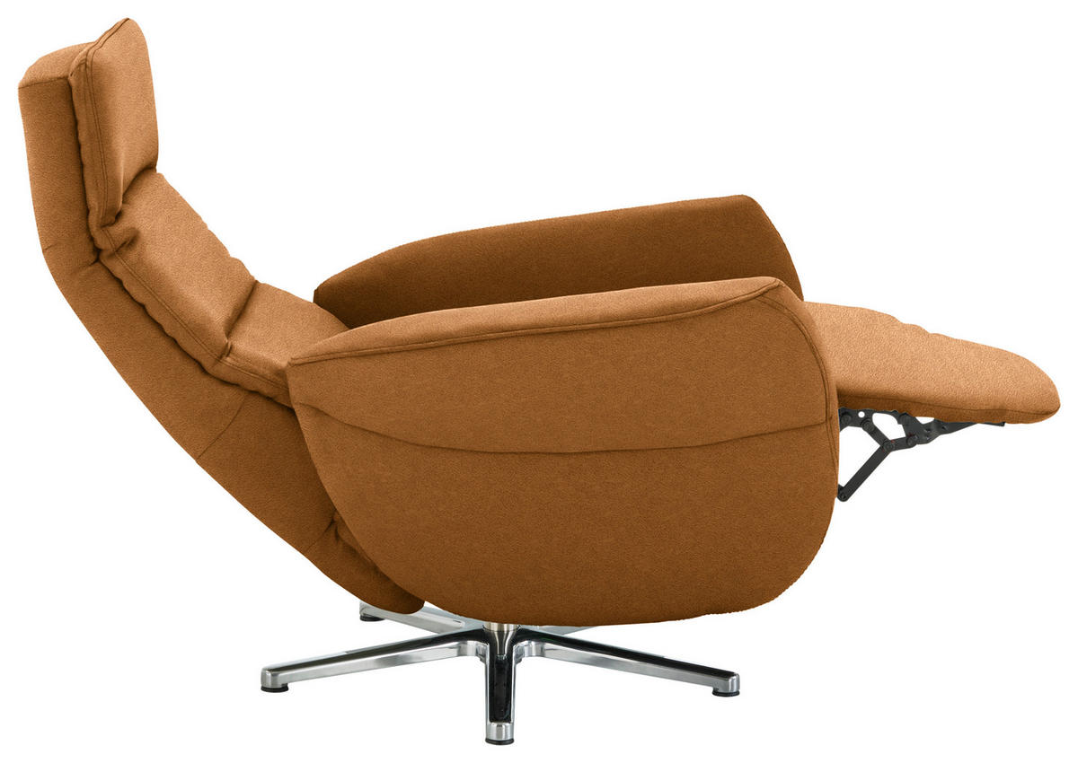 RELAXSESSEL Textil Cognac  - Chromfarben/Cognac, Design, Textil/Metall (78/113/83cm) - Beldomo Speed