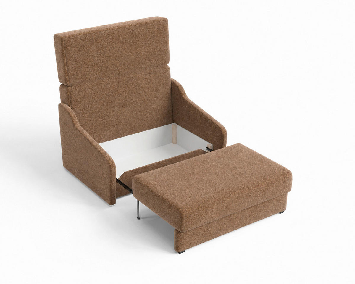 SCHLAFSOFA Rostfarben  - Rostfarben/Schwarz, Design, Kunststoff/Textil (136/86/113cm) - MID.YOU